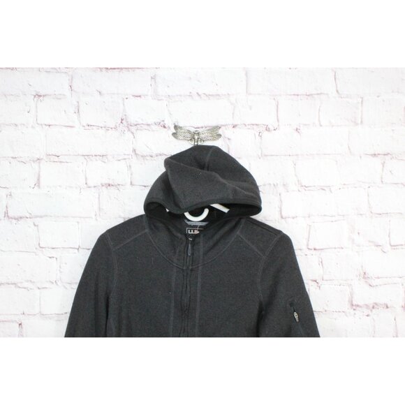 LL Bean Sweater Fleece Coat Classic Black Size M - Picture 2 of 10